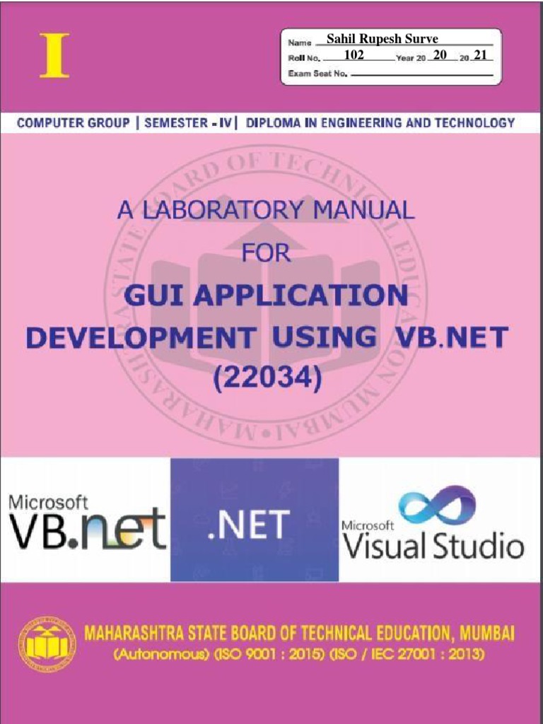 VB.NET GUI Application Manual | PDF | Command Line Interface | Programming