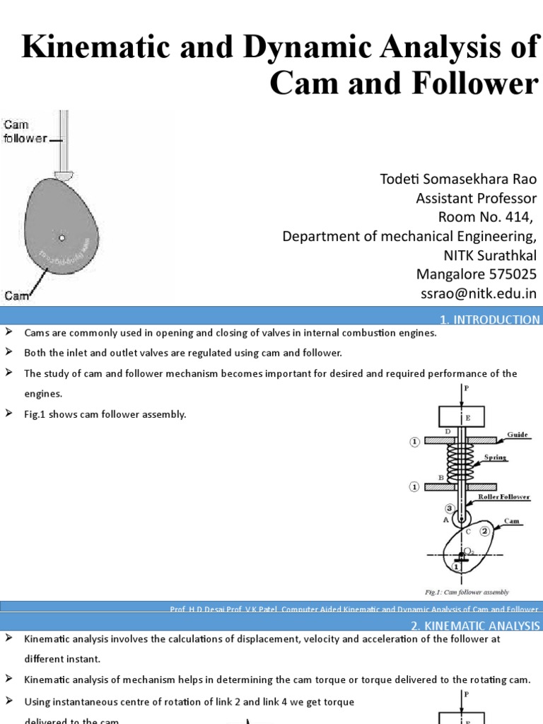Cam and Follower Kinematic Analysis | PDF | Kinematics | Force