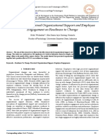 The Effect of Perceived Organizational Support and Employee Engagement On Readiness To Change