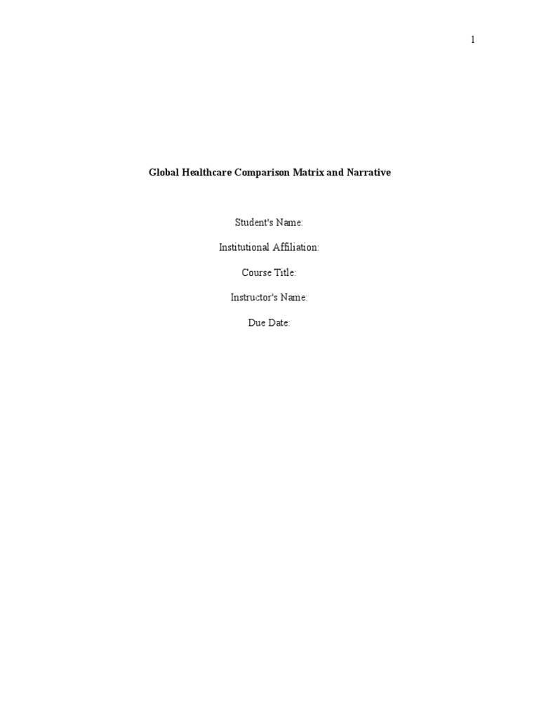 Global Health Comparison Matrix Analysis | PDF | Health Care | Health ...