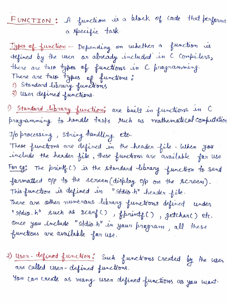 Function Notes | PDF