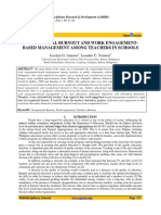 Occupational Burnout and Work Engagement-Based Management Among Teachers in Schools