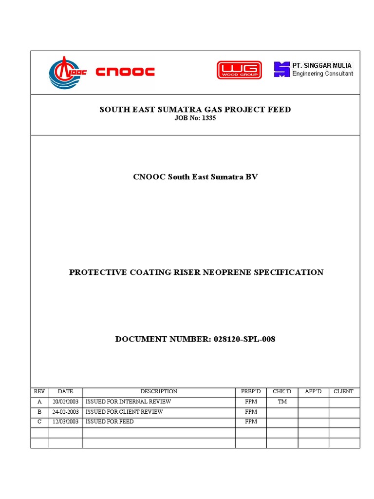 028120-SPL-008 Protective Coating Riser Neoprene Rev. C | PDF ...