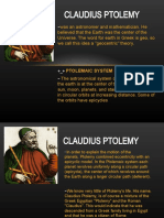 Claudius Ptolemy Report in Physical Science