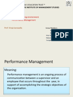 HRM in Changing Environment Performance Management: Geetha S Education Trust ® Bangalore Institute of Management Studies