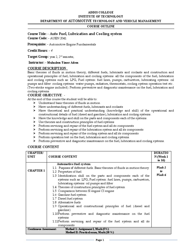 Auto Fuel, Lubrication and Cooling System PDF Lubricant Engines