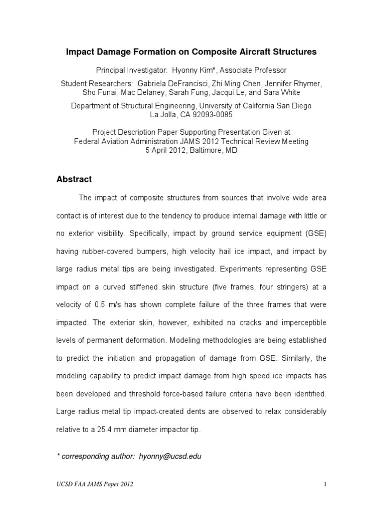 2019-05 Impact Damage Formation On Composite Aircraft Structures ...