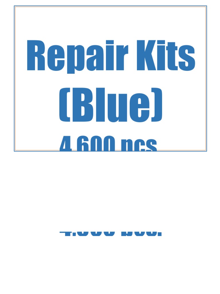 Repair Kits: Blue & Orange Options | PDF