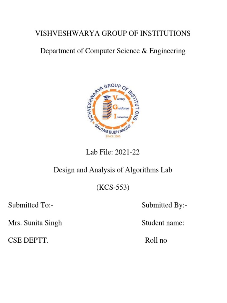 DAA Lab Manual PDF Discrete Mathematics Algorithms