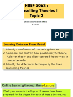 Counselling Theories I: Comparing Psychoanalytic and Person-Centered Approaches