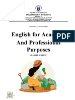 English For Academic and Professional Purposes: Department of Education