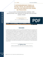 Modelo Estandarizado para La Medición Del Nivel de Definición Del Alcance en Los Proyectos (PDRI) de Pequiven