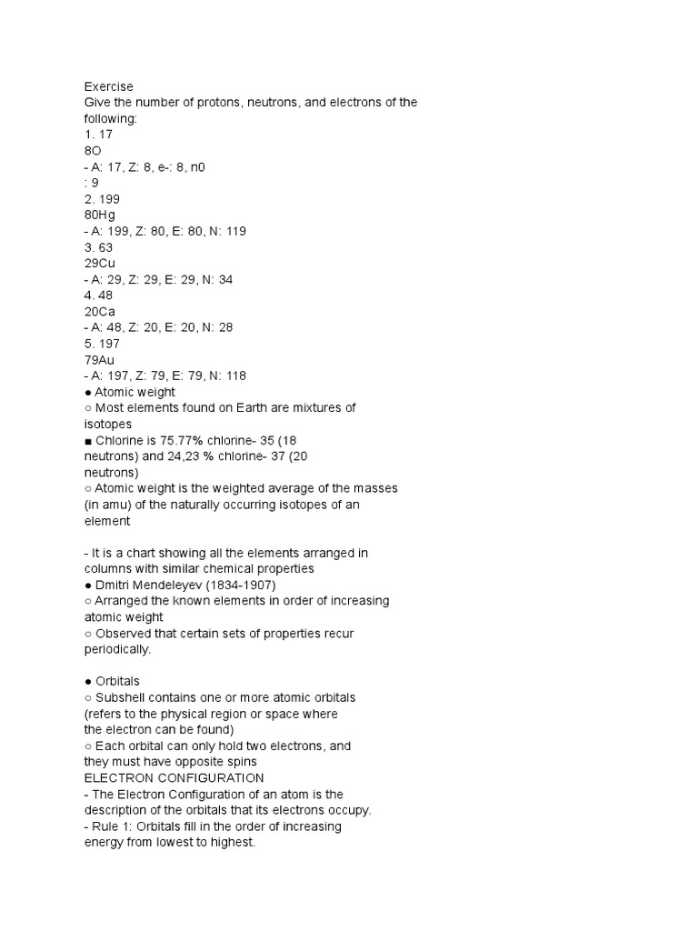 Atomic Structure and Electron Configuration Guide | PDF