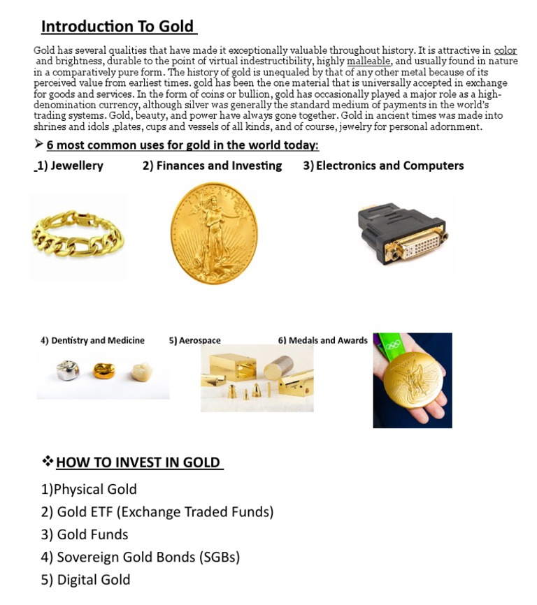 Common Uses For Gold