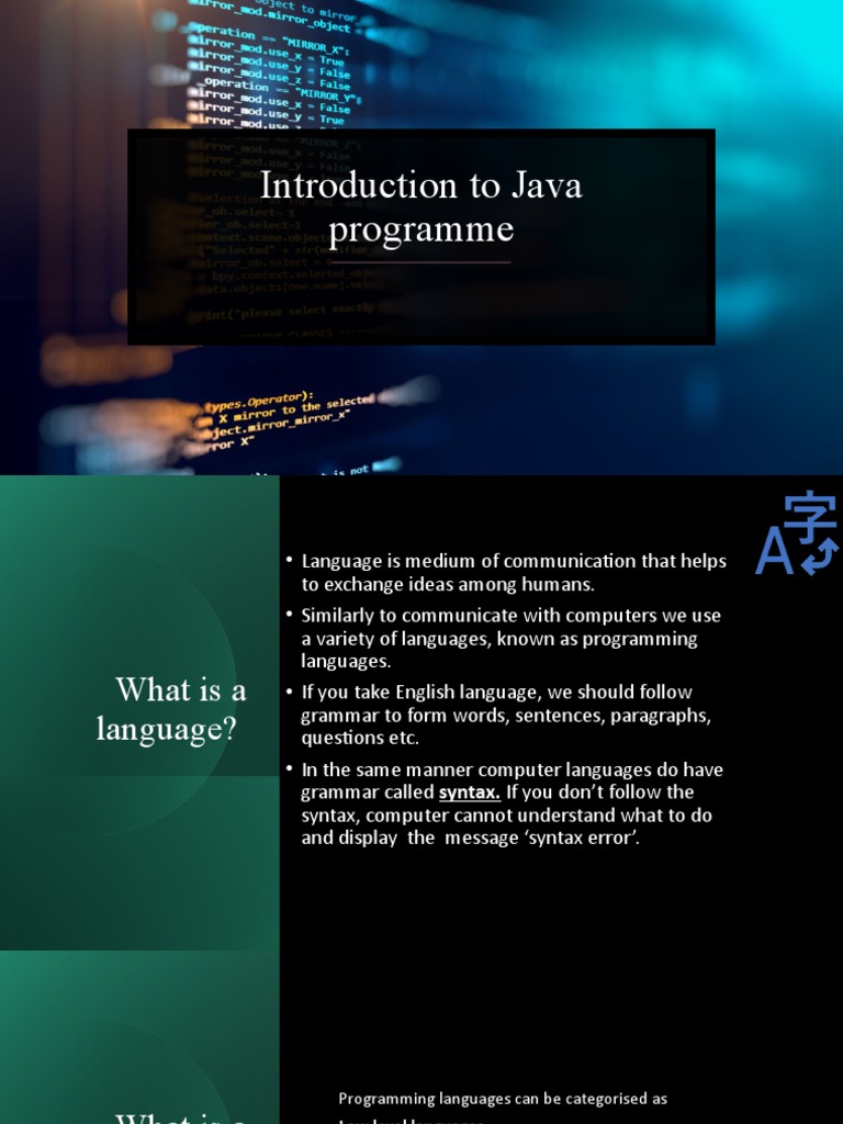 Introduction To Programming Language | PDF | Java (Programming Language ...