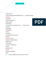 Cost Management MCQ