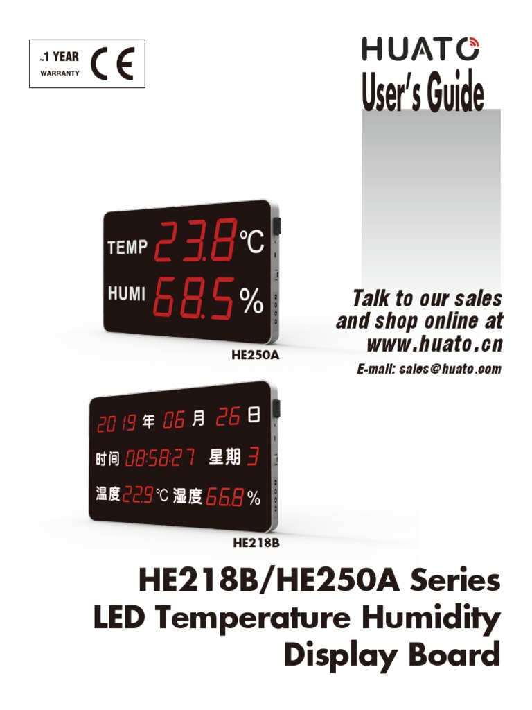 HE218B HE250ALarge LED Temperature&humidity Thermometer Hygrometer