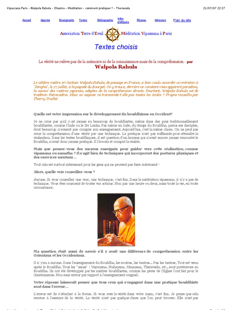 Walpolarahula Siddhartha Gautama Vipassanā - 