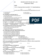 Trường Thcs Thịnh Long Đề Kiểm Tra Môn Tổng Hợp Lớp 9 - Lần 2 (Thời gian làm bài: 90 phút) Lĩnh Vực Khoa Học Tự Nhiên