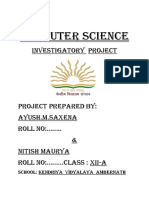 Computer Science: Investigatory Project