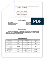 Akhil Kumar Profile for Engineering and Technology Roles