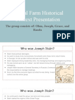 Animal Farm Historical Context Presentation: The Group Consists Of: Ohm, Joseph, Grace, and Raoda