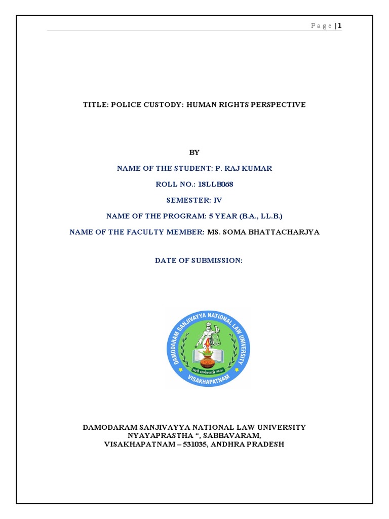Police Custody and Human Rights Analysis | PDF | Arrest | Bail