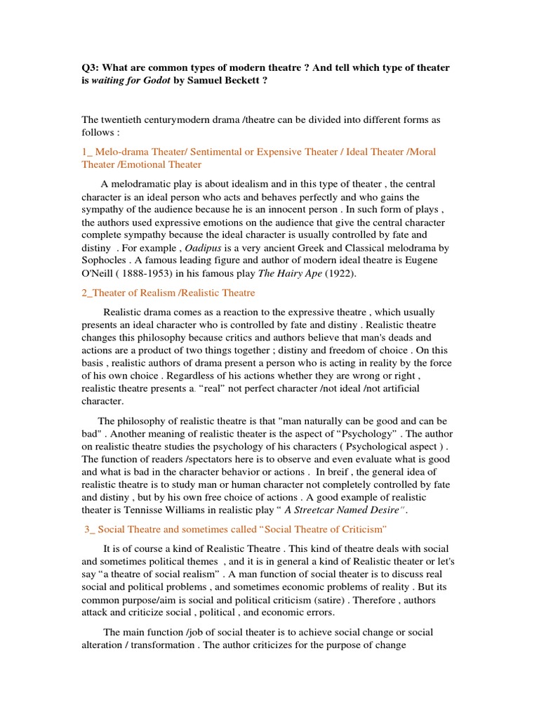 Introduction To Modern Drama Study