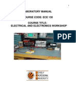 Laboratory Manual Course Code: Ece 130 Course Title: Electrical and Electronics Workshop