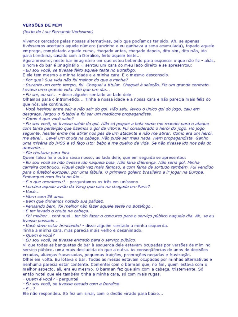 Reflexões sobre as Versões de Mim | PDF