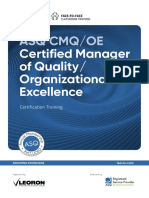 Asq Cmq/Oe: Certified Manager of Quality / Organizational Excellence