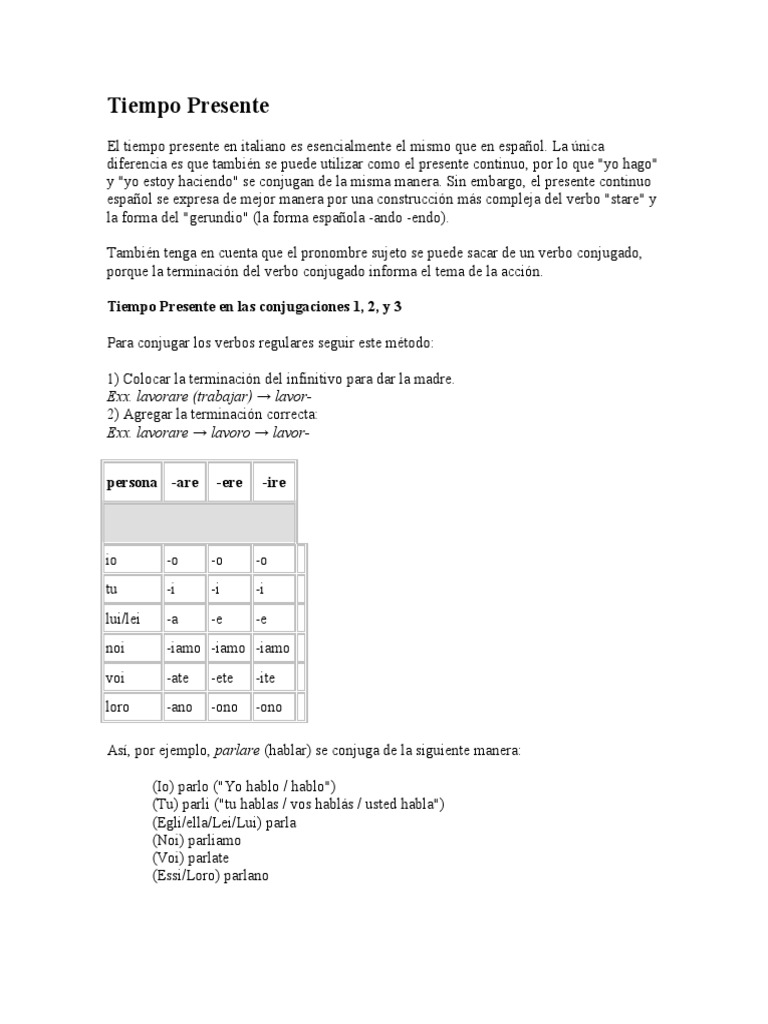 Verbos Regilares Passato Prossimo PDF Verbo Conjugación gramatical