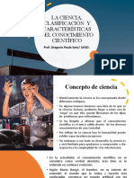 Sobre El Concepto de Ciencia, Características Del Conoc. Científico y La Clasificación.