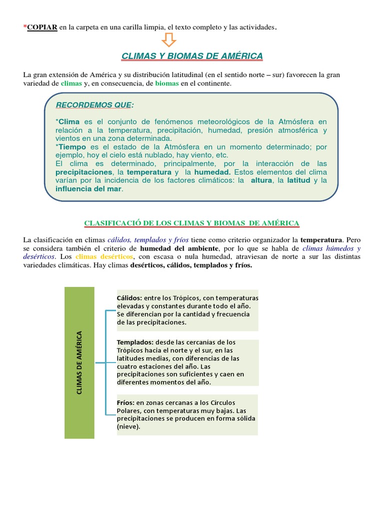 Climas y Biomas de América | PDF | Clima | Desierto