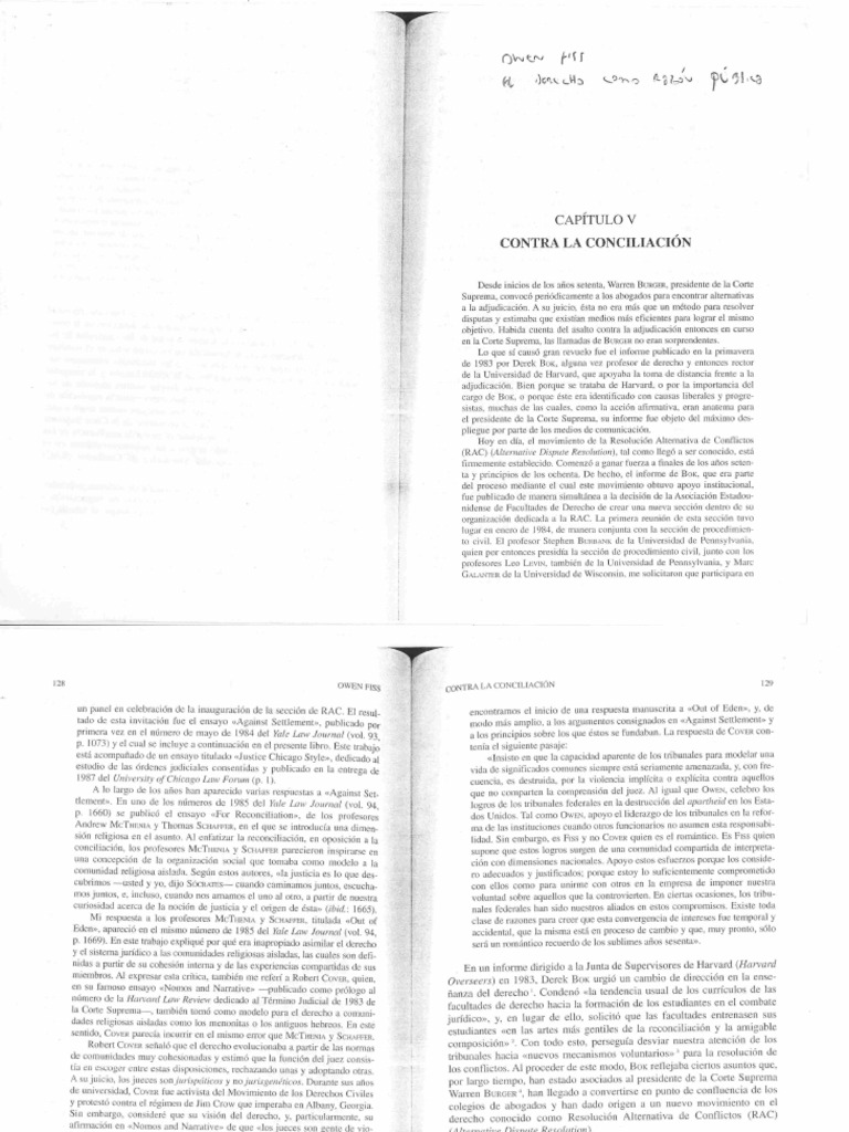 Owen Fiss. Contra La Conciliación (2007) PDF