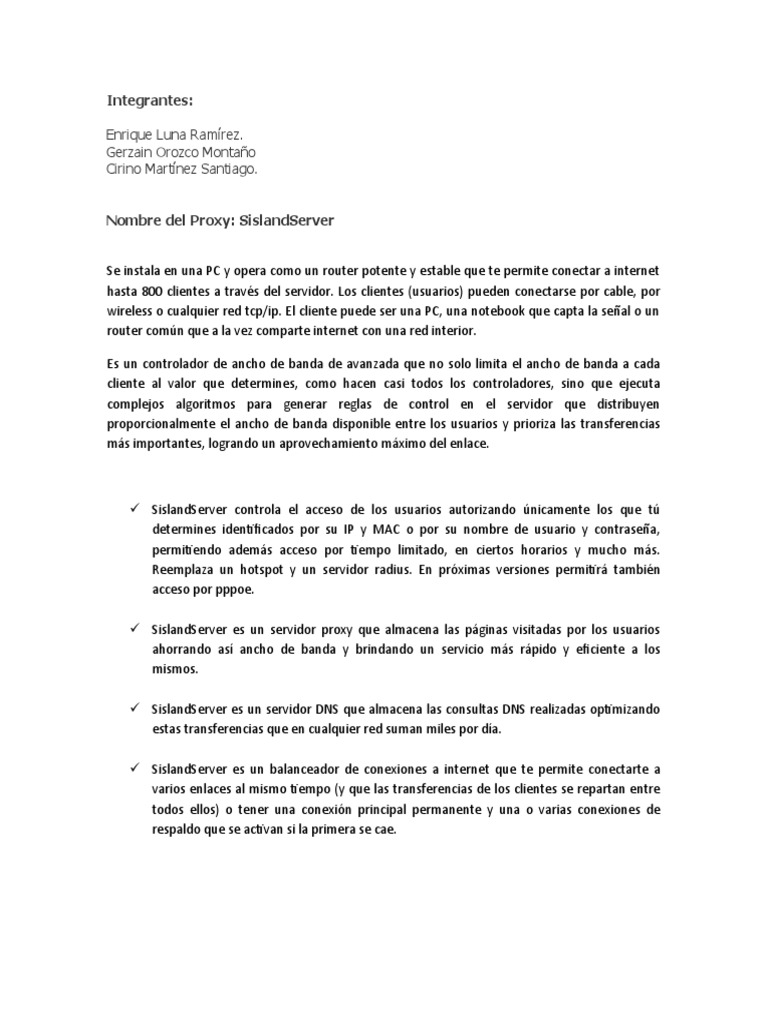 Proxy | PDF | Servidor proxy | Red de computadoras