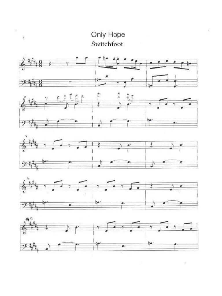 Partitura de Only Hope | PDF