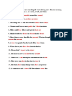 In These Sentences, There Are Some English Words Having More Than One Meaning Depending On Its Position I.E. As A Noun, A Verb, and Others