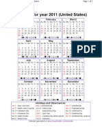 US 2011 Calendar