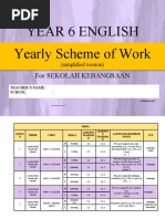 Yearly Scheme of Work Year 6 English: For Sekolah Kebangsaan