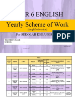 Yearly Scheme of Work Year 6 English: For Sekolah Kebangsaan