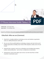 CT Phone Interview Guide: Tableau Developers: August 2015 December 2015