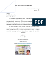 Carta de Autorización de Retiro.