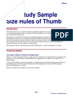 Pilot Study Sample Size Rules of Thumb