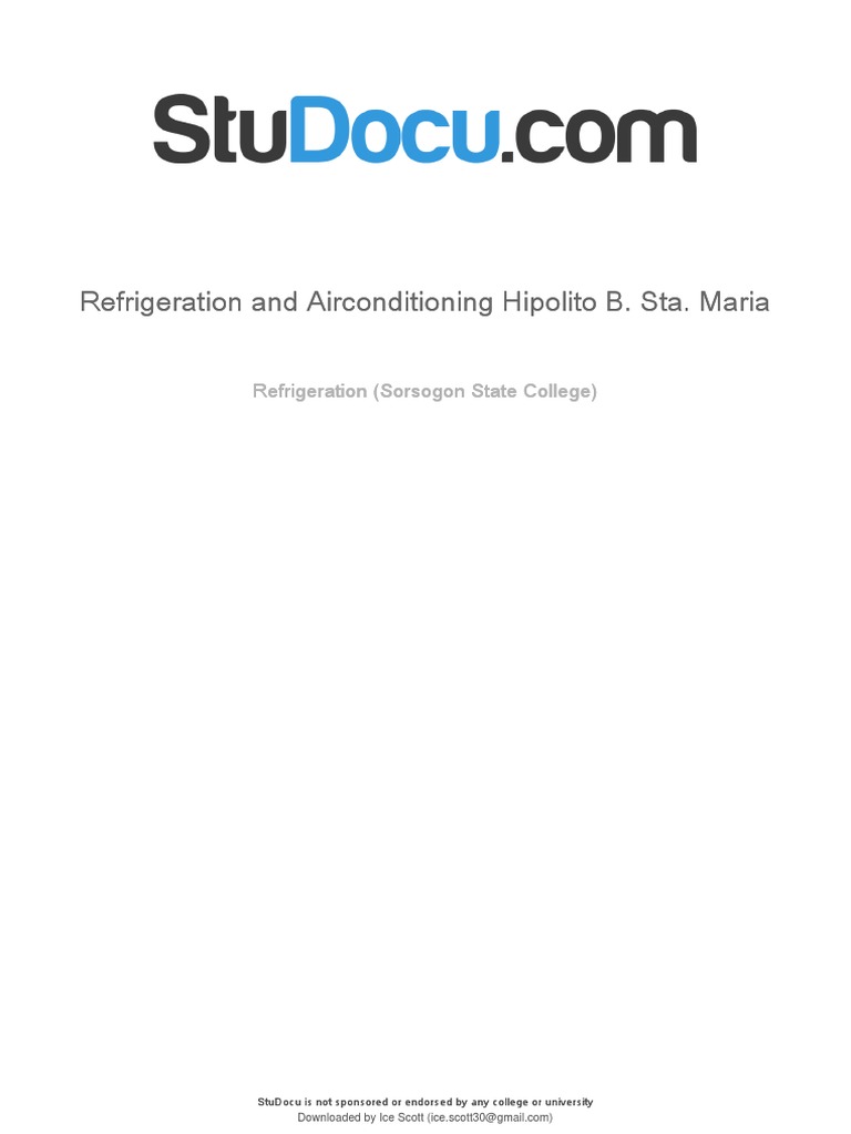 Refrigeration and AirConditioning by Hipolito Sta. Maria PDF Heat