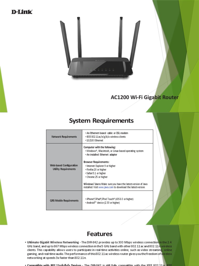 D-Link DIR 842 | PDF | Ieee 802.11 | Wireless Lan
