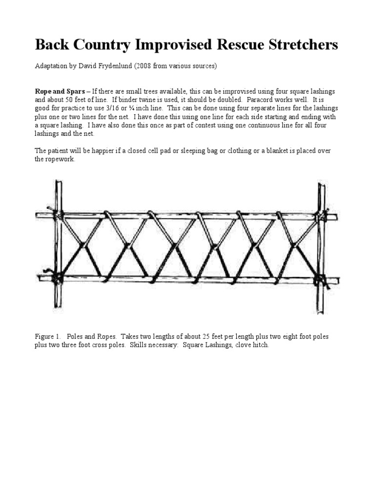 Improvised Rescue Stretchers Guide | PDF | Rope