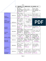 Horarios Semana Del 21 Al 27 de Marzo - 2022