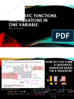 Quadratic Functions and Equations in One Variable: Dewi Syuria Salleh