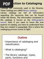  Introduction to Cataloging